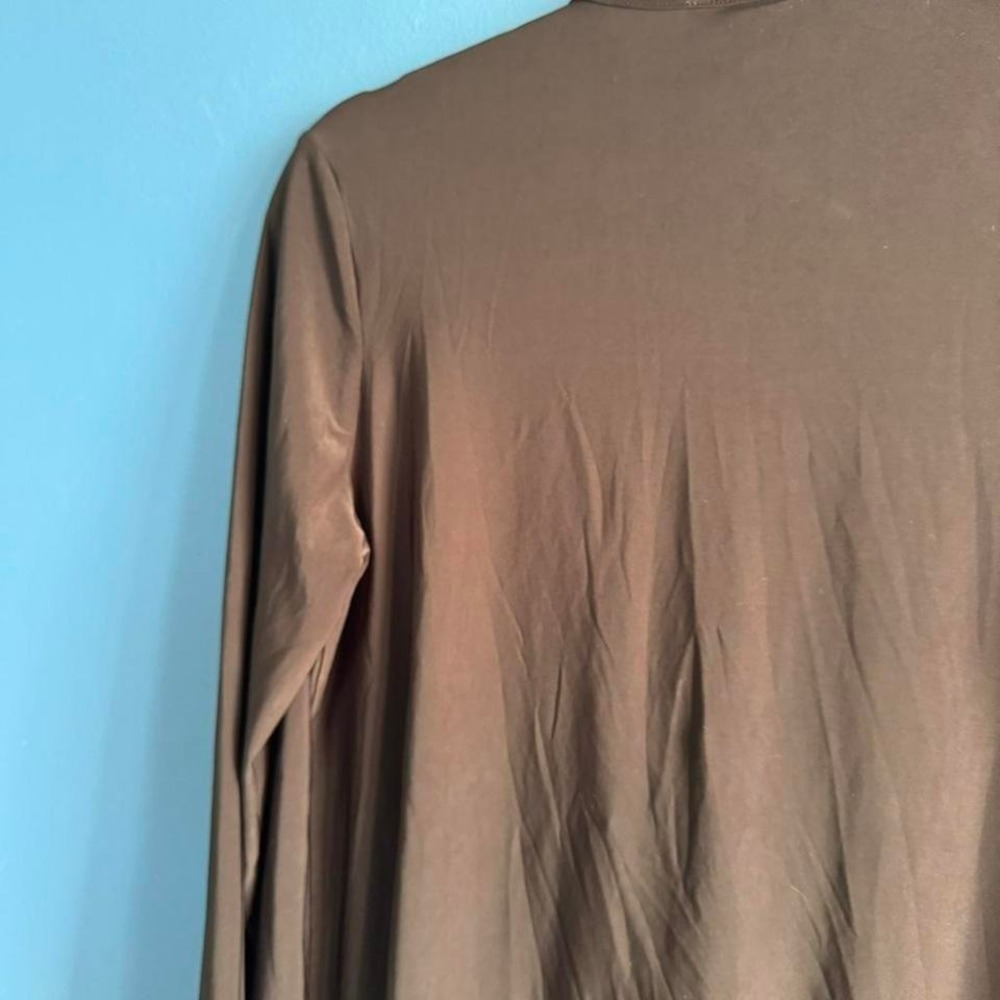 Y2K Tie Front Blouse‎ Women's Size Medium Black Chanteuse Lettuce Hem Going Out - Picture 7 of 8